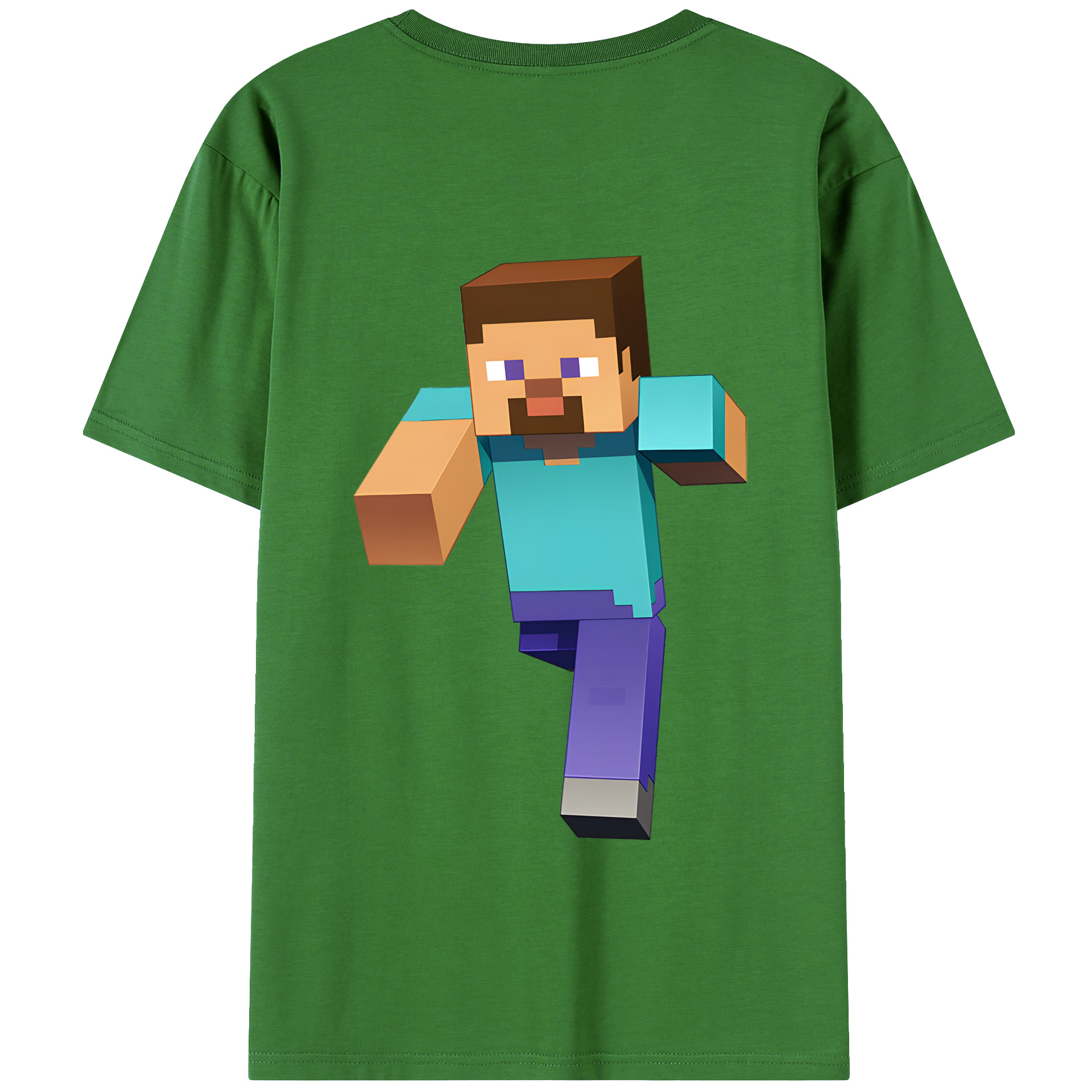 （画像用） マインクラフト ブロックの世界 Minecraft MC Block world レディース半袖Tシャツ(バックプリント)